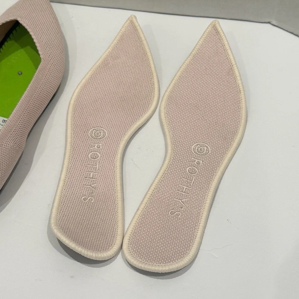 Rothy's‎ The Point Ballet Flats Shoes Light Pink Tortoise Shell Outsole US 7.5